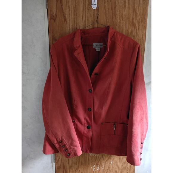TanJay Y2K Rust Red Tailored Blzr Career Corporatecore Power Dressing Sz Large - Picture 10 of 10